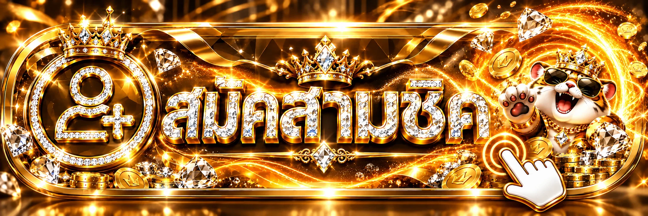 แบนเนอร์ทางเข้าและสมัครสมาชิก USA888 พร้อมมาสคอตเสือ